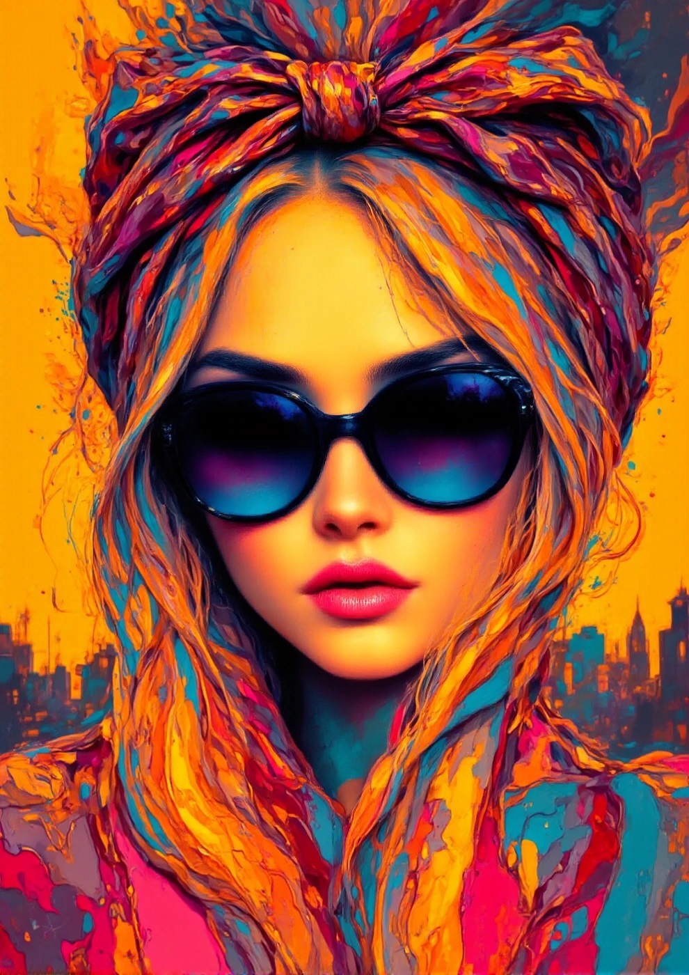 Stylized portrait of a woman