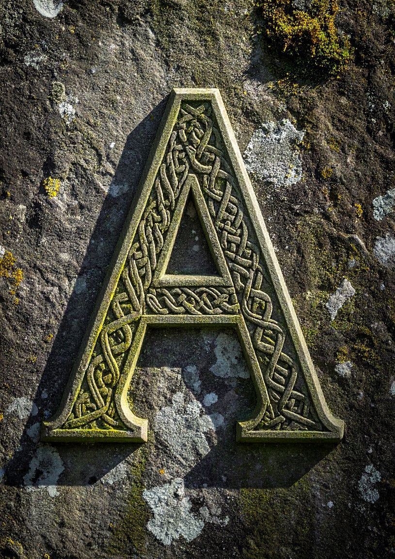 Celtic Stone Initial A. Poster Only A2 Size