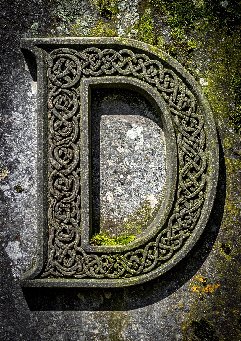 Celtic Stone Initial D. Poster Only A1 Size