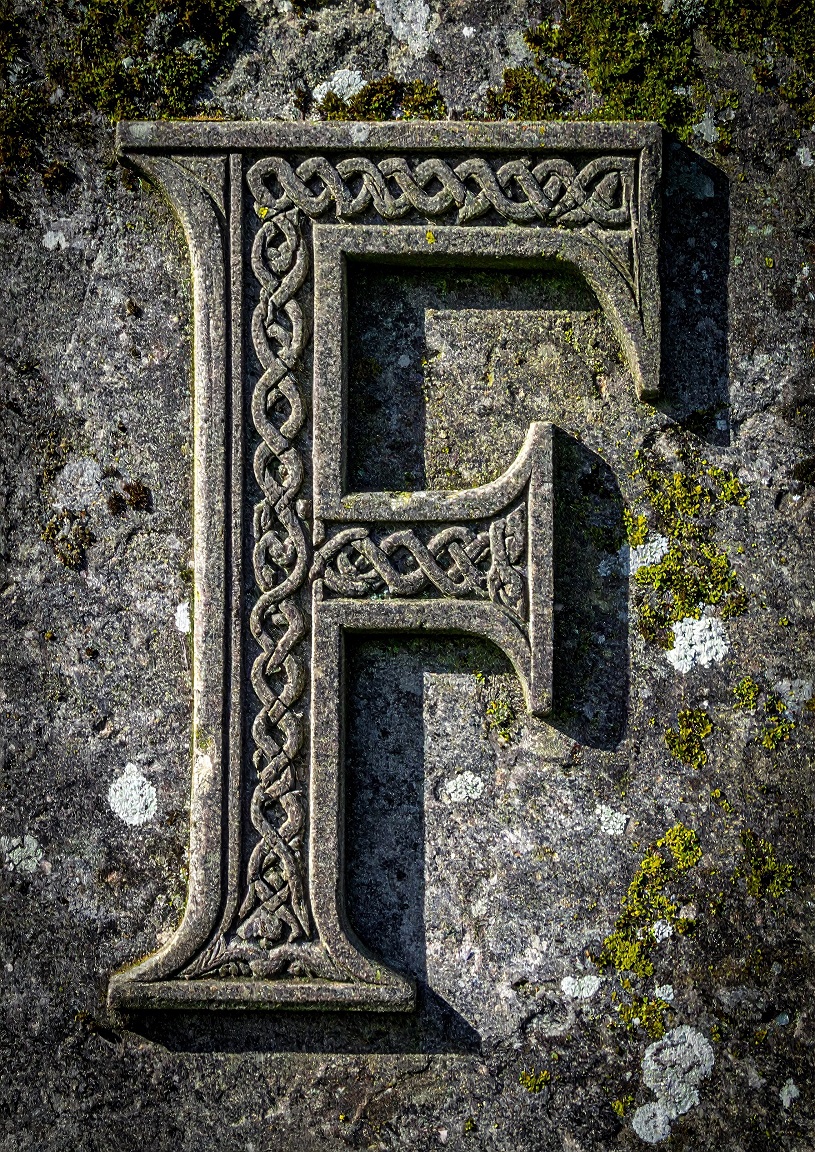 Celtic Stone Initial F. Poster Only A2 Size