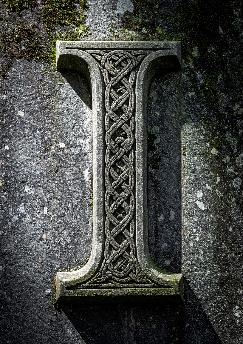 Celtic Stone Initial I. Poster Only A2 Size