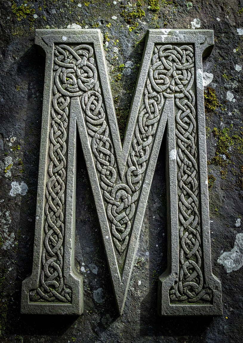 Celtic Stone Initial M. Poster Only A2 Size