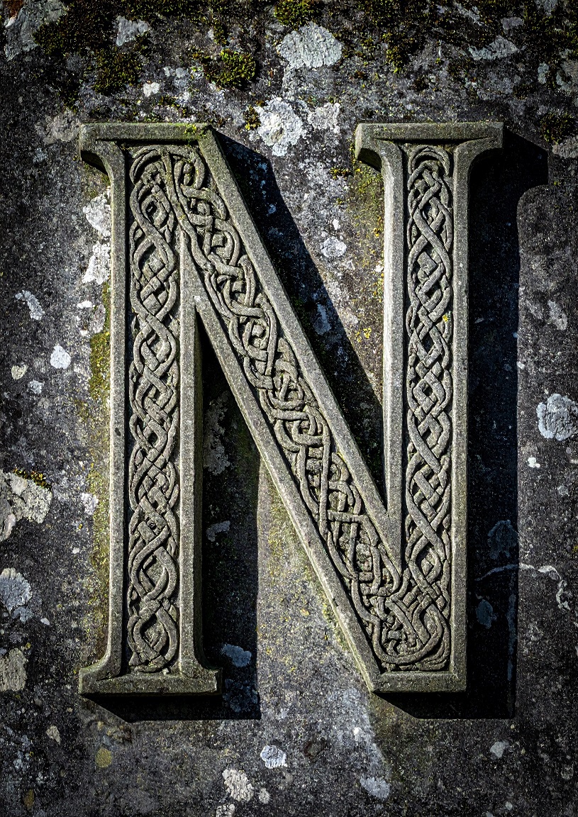 Celtic Stone Initial N. Poster Only A2 Size