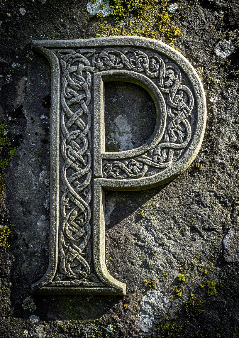 Celtic Stone Initial P. Poster Only A2 Size