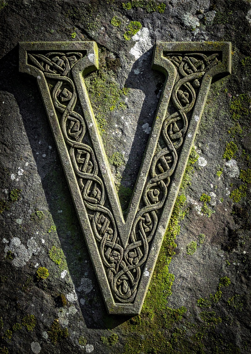 Celtic Stone Initial V. Poster Only A1 Size