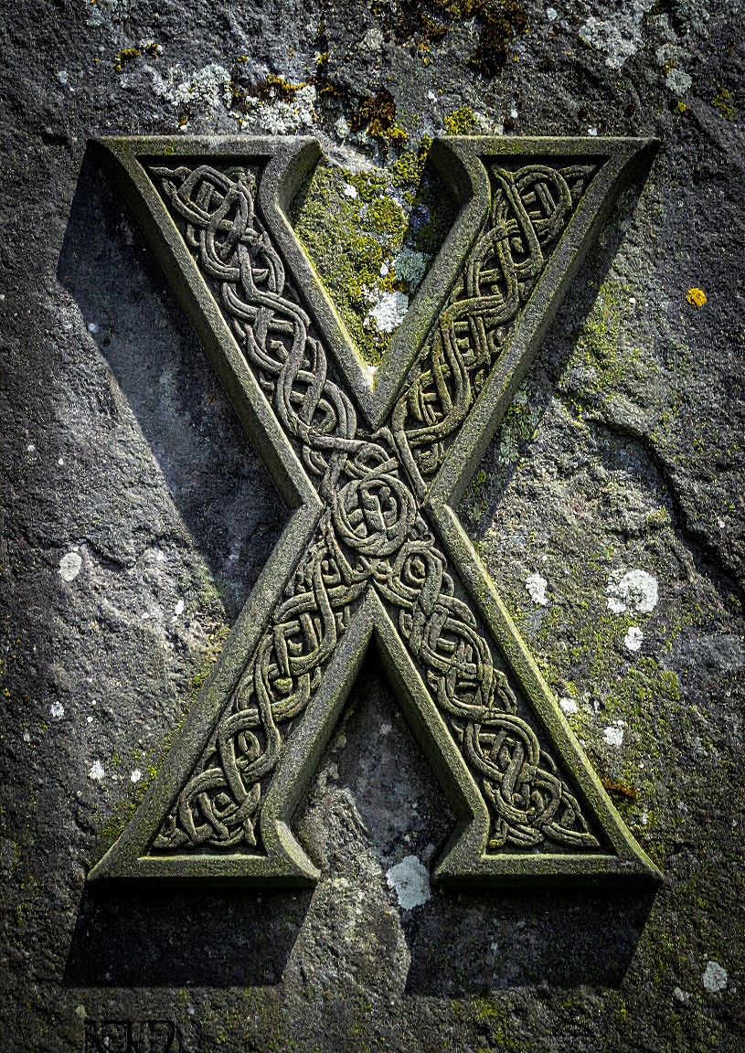 Celtic Stone Initial X. Poster Only A2 Size